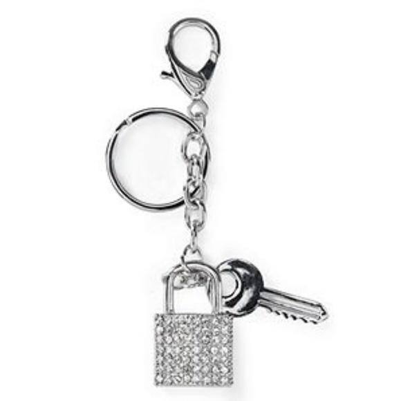 Go Glam Girl Accessories - NWT Lock & Key Rhinestone Keychain